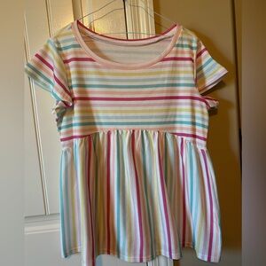 Striped Multicolor babydoll Top